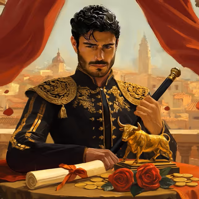 Ένας χαρισματικός παίκτης παρουσιάζει ένα χρυσό τρόπαιο και μάρκες καζίνο πάνω σε ένα πολυτελές τραπέζι στο Casinia Casino.