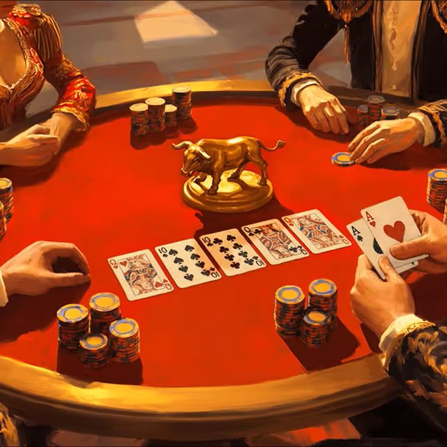 Μια έντονη παρτίδα πόκερ στο Casinia Casino, με κάρτες, μάρκες και κομψή ατμόσφαιρα.